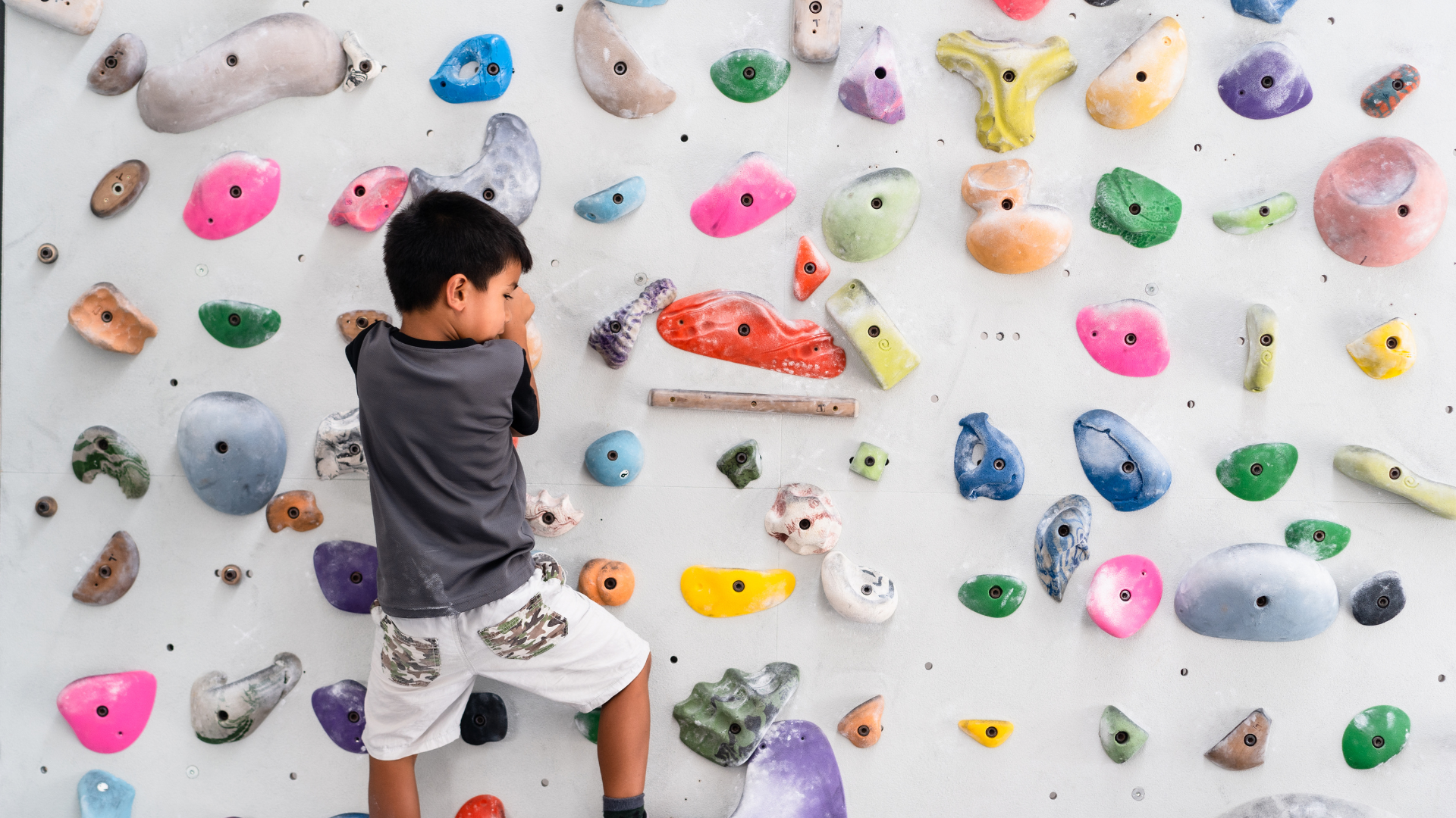 Kid rock climbing wall
